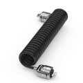 Compulocks Dual Head Coiled Cable Keyed Lock - 2 Schlüssel - Galvanisiertes Stahl - Schwarz