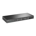 TP-LINK JetStream 24-Port Gigabit L2+ Managed Switch mit 4 10GE SFP+ Slots - Managed - L2+/L3 - Gigabit Ethernet (10/100/1000) - Rack-Einbau - 1U