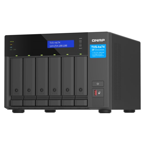 QNAP TVS-H674 - NAS - Tower - Intel® Core™ i5 - i5-12400 - 32 GB - DDR4