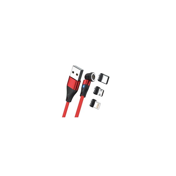 RealPower Magnetic cable 1m rot mit Adaptern