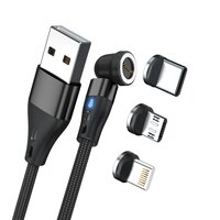 RealPower Magnetic cable 3 Amp 1m schwarz mit Adaptern