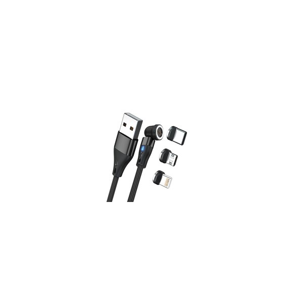 RealPower Magnetic cable 1m schwarz mit Adaptern