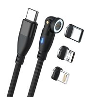 RealPower Magnetic cable 100 Watt 1m black mit Adaptern