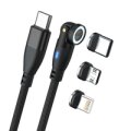RealPower Magnetic cable 100 Watt 1m black mit Adaptern