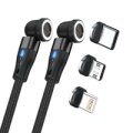 RealPower Magnetic cable 1m 2x magnetisch schwarz mit Adapte