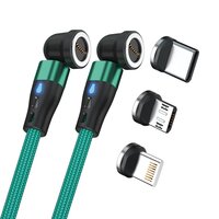 RealPower Magentic cable 1m 2x magnetisch gruen mit Adaptern