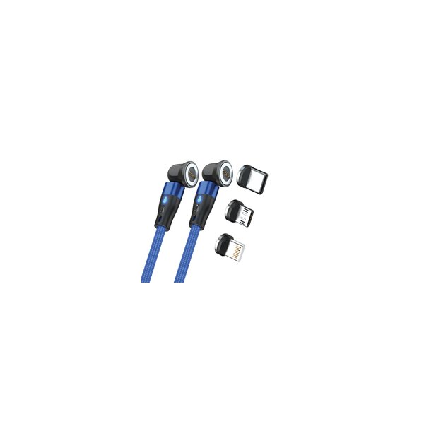 RealPower Magnetic cable 1m 2x magnetisch blau mit Adaptern
