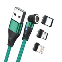 RealPower Magentic cable 1m gruen mit Adaptern