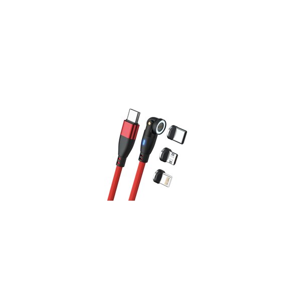 RealPower Magnetic cable 100 Watt 1m rot mit Adaptern