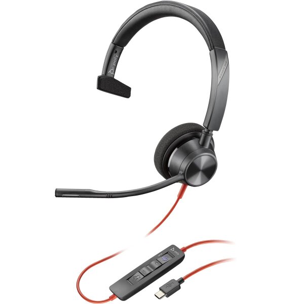 Poly Blackwire 3310 Mono -M USB-C HS+USB-C/A - Headset - Plug and Play