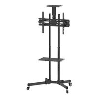 IC Intracom Universal Basic Multimedia TV-Ständer auf Rollen - Für Bildschirme von 37" bis 70"* und bis zu 50 kg - +/- 10 neigbar - Kamerahalterung und AV-Fachboden abnehmbar - schwarz - 50 kg - 94 cm (37") - 177,8 cm (70") - 600 x 400 mm - Höhenverstellu