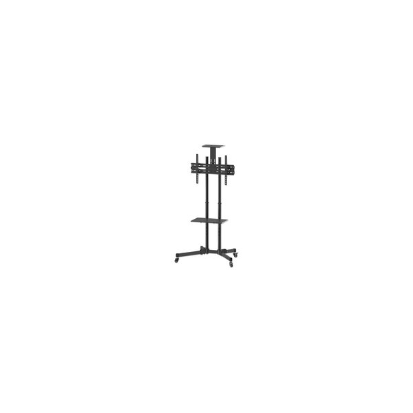 IC Intracom Universal Basic Multimedia TV-Ständer auf Rollen - Für Bildschirme von 37" bis 70"* und bis zu 50 kg - +/- 10 neigbar - Kamerahalterung und AV-Fachboden abnehmbar - schwarz - 50 kg - 94 cm (37") - 177,8 cm (70") - 600 x 400 mm - Höhenverstellu