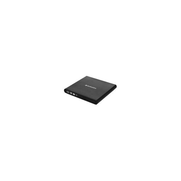 Verbatim External Slimline CD/DVD Writer - Schwarz - Ablage - Horizontal - Notebook - DVD±RW - USB 2.0