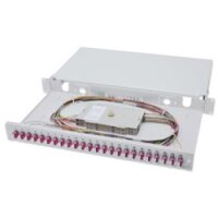 DIGITUS LWL Spleißbox, 1HE, bestückt, 24x LC DX, OM4