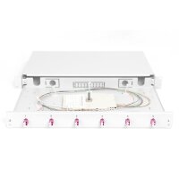 DIGITUS LWL Spleißbox, 1HE, bestückt, 6x LC DX, OM4