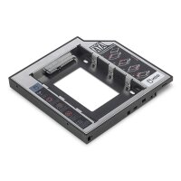 DIGITUS SSD/HDD Einbaurahmen für den CD/DVD/Blu-ray Laufwerksschacht, SATA auf SATA III, 12,7 mm Bauhöhe