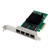 DIGITUS 4-Port Gigabit Ethernet Netzwerkkarte, RJ45, PCI Express,  Intel I350