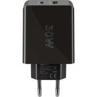 Wentronic Dual USB-C 30W Fast Charge Bl