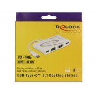 Delock 87731 - USB 3.2 Gen 1 (3.1 Gen 1) Type-C - Grau - Weiß - HDMI - RJ-45 - USB 3.2 Gen 1 (3.1 Gen 1) Type-A - USB 3.2 Gen 1 (3.1 Gen 1) Type-C - VGA - Windows 10 - Windows 8.1 - Mac OS X 10.9 Mavericks - Android