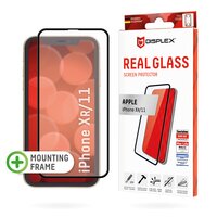 DISPLEX Full Cover Panzerglas (10H) für Apple iPhone XR/11 - Eco-Montagerahmen - volle Displayabdeckung - Tempered Glas - kratzer-resistente Schutzfolie - hüllenfreundlich - Apple - iPhone XR/ iPhone 11 - Trockene Anwendung - Schlagfest - Kratzresistent -