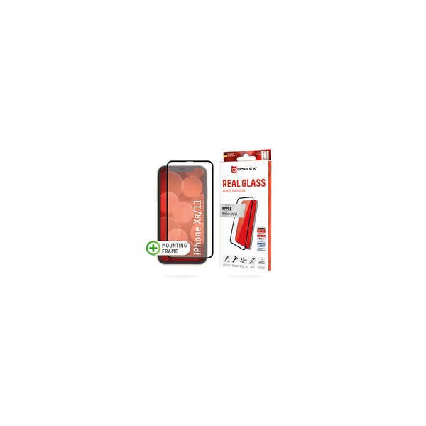 DISPLEX Full Cover Panzerglas (10H) für Apple iPhone XR/11 - Eco-Montagerahmen - volle Displayabdeckung - Tempered Glas - kratzer-resistente Schutzfolie - hüllenfreundlich - Apple - iPhone XR/ iPhone 11 - Trockene Anwendung - Schlagfest - Kratzresistent -