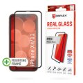 DISPLEX Full Cover Panzerglas (10H) für Apple iPhone XR/11 - Eco-Montagerahmen - volle Displayabdeckung - Tempered Glas - kratzer-resistente Schutzfolie - hüllenfreundlich - Apple - iPhone XR/ iPhone 11 - Trockene Anwendung - Schlagfest - Kratzresistent -