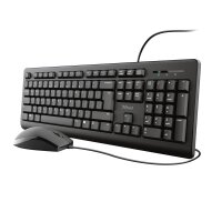 Trust Primo - Volle Größe (100%) - USB - Membran Key Switch - Schwarz - Maus enthalten