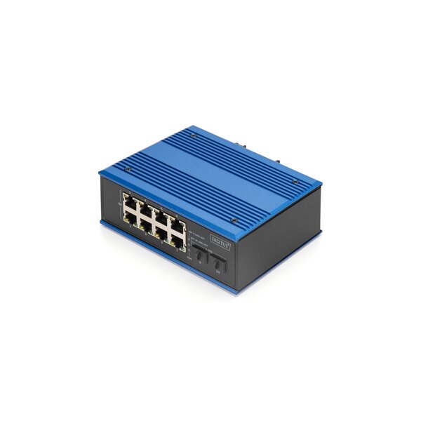 DIGITUS Industrieller 8 + 2-Port Gigabit Ethernet PoE Switch