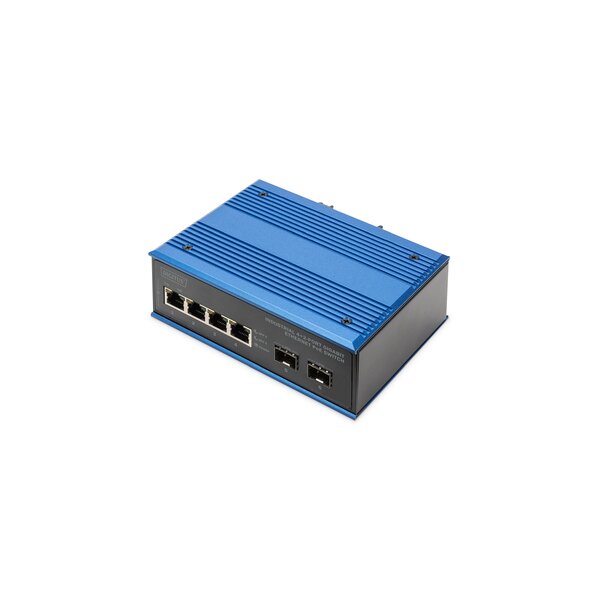 DIGITUS Industrieller 4+2-Port Gigabit Ethernet PoE Switch
