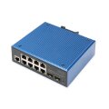 DIGITUS Industrieller 8+2-Port L2 managed Gigabit Ethernet PoE Switch