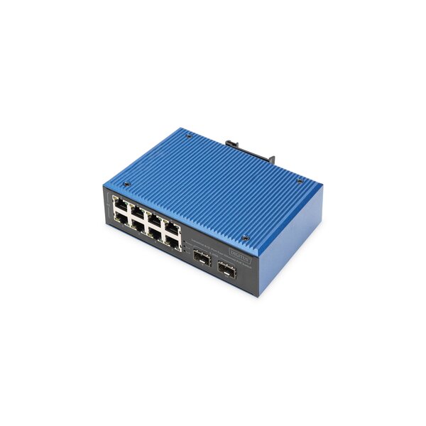 DIGITUS Industrieller 8+2 -Port Fast Ethernet PoE Switch