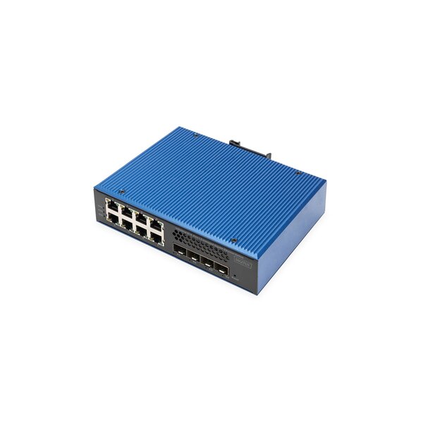 DIGITUS Industrieller 8 + 4 10G Uplink Port L3 managed Gigabit Ethernet Switch