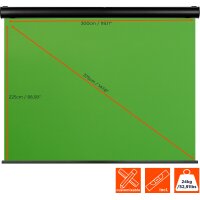 celexon Motor Chroma Key Green Screen 300 x 225 cm