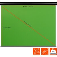 celexon Motor Chroma Key Green Screen - Motorisiert - 4 m - 3 m - 4:3 - Grün