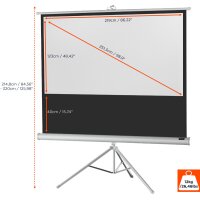 celexon Stativleinwand Economy 219 x 123 cm - White Edition