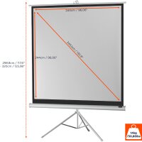 celexon Stativleinwand Economy 244 x 244 cm - White Edition