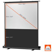celexon 1090364 - Manuell - 174 cm - 130 cm - 4:3 - Schwarz - Weiß