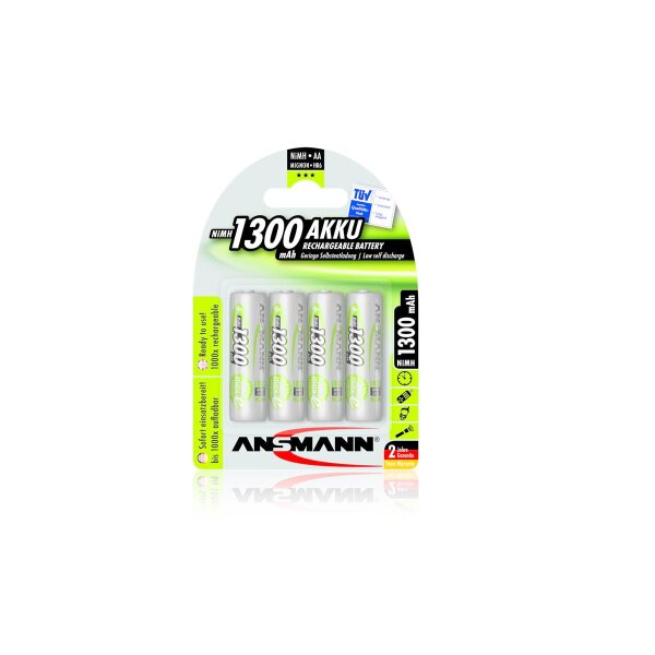 Ansmann AA - Wiederaufladbarer Akku - AA - Nickel-Metallhydrid (NiMH) - 1,2 V - 4 Stück(e) - 1300 mAh