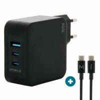 Mobilis Charger 100W 2USB C 1USBA GaN cable 100W
