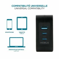 Mobilis Wall Charger - 100 W - 2 USB C+ 1 A GaN+ cable - 2m - 100W