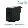 Mobilis Wall Charger - 100 W - 2 USB C+ 1 A GaN+ cable - 2m - 100W