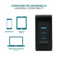 Mobilis Wall Charger - 100 W - 2 USB C+ 1 A GaN+ cable - 2m - 100W