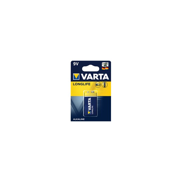 Varta Longlife Extra 9V Bloc - Einwegbatterie - Alkali - 9 V - 1 Stück(e) - Blau - Gelb - 9V