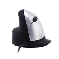 R-Go Ergonomische Maus R-Go HE Break mit Pausensoftware - groß (Handlänge ? 185mm) - für Linkshänder - verkabelt - schwarz - Linkshändig - Vertikale Ausführung - USB Typ-A - 3500 DPI - Schwarz