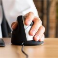 R-Go Ergonomische Maus R-Go HE Break mit Pausensoftware - groß (Handlänge ? 185mm) - für Linkshänder - verkabelt - schwarz - Linkshändig - Vertikale Ausführung - USB Typ-A - 3500 DPI - Schwarz