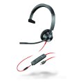 Poly Blackwire 3315 Monaurales USB-C-Headset - zertifiziert für Microsoft Teams - + 3,5-mm-Stecker + USB-C/A-Adapter - Kabelgebunden - Büro/Callcenter - 103 g - Kopfhörer - Schwarz