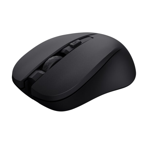 Trust Mydo - Beidhändig - Optisch - RF Wireless - 1800 DPI - Schwarz