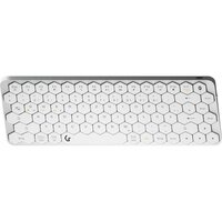 KeySonic Mini Tastatur mit wabenförmigen Tasten Multimediatasten Aluminium Silber/Weiß - Tastatur