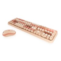 KeySonic Maus-Tastatur-Set Full-Size Tastatur runde...