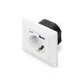 DIGITUS Sicherheits-Steckdose für Unterputzmontage mit 1 x USB Type-C,  1 x USB A